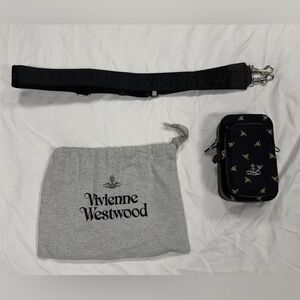 NWOT Vivienne Westwood Black Phone Crossbody Pouch